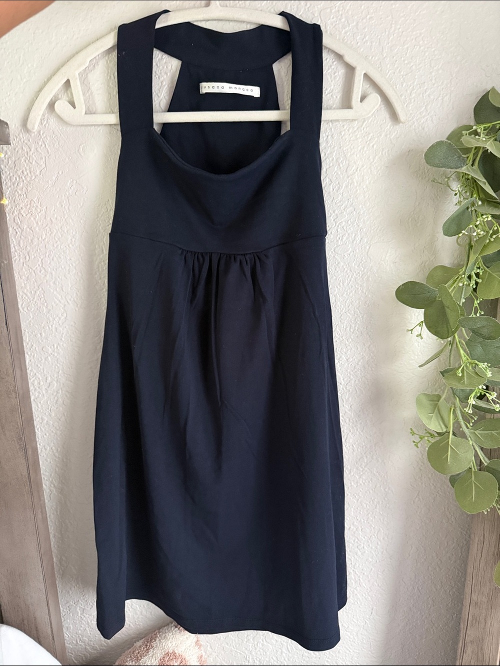 Susana Monaco Navy/Black Sleeveless Scoop-Neck Mini Dress